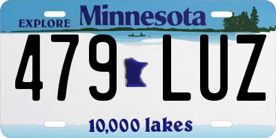MN license plate 479LUZ