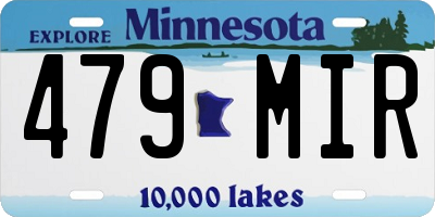 MN license plate 479MIR