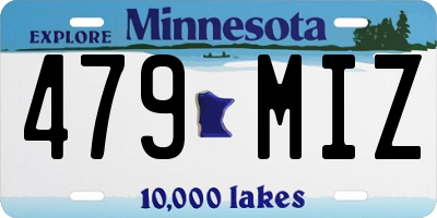 MN license plate 479MIZ