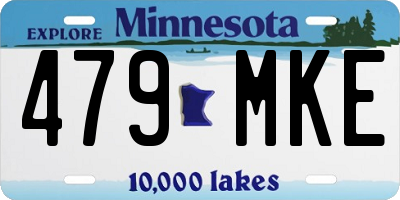 MN license plate 479MKE