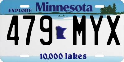 MN license plate 479MYX