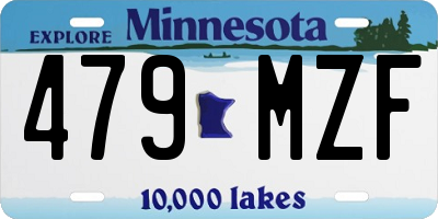 MN license plate 479MZF