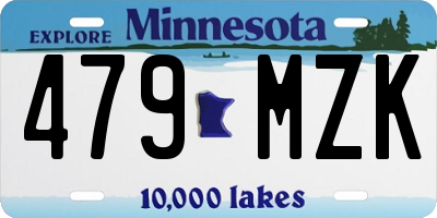 MN license plate 479MZK