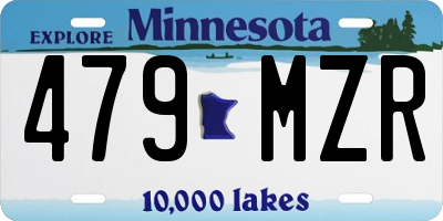 MN license plate 479MZR
