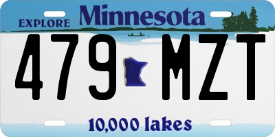 MN license plate 479MZT