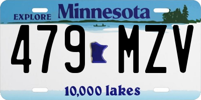 MN license plate 479MZV