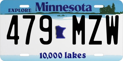 MN license plate 479MZW