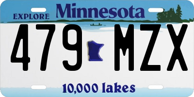 MN license plate 479MZX