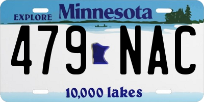 MN license plate 479NAC