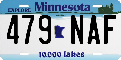 MN license plate 479NAF