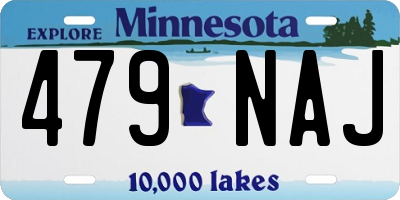 MN license plate 479NAJ