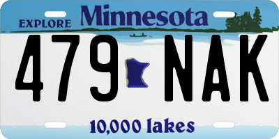 MN license plate 479NAK