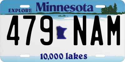 MN license plate 479NAM