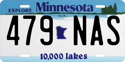 MN license plate 479NAS
