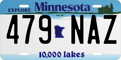 MN license plate 479NAZ