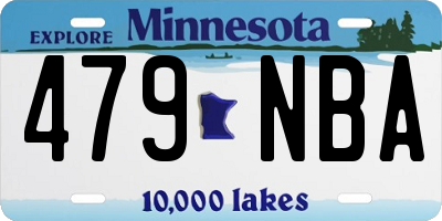 MN license plate 479NBA