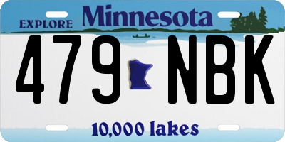MN license plate 479NBK