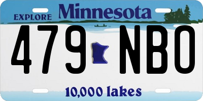 MN license plate 479NBO