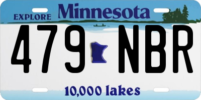 MN license plate 479NBR