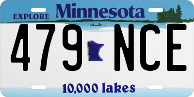 MN license plate 479NCE