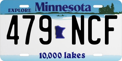 MN license plate 479NCF