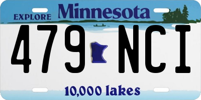 MN license plate 479NCI