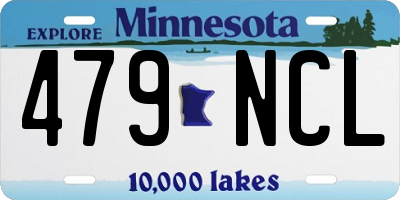 MN license plate 479NCL