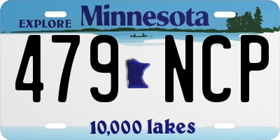 MN license plate 479NCP