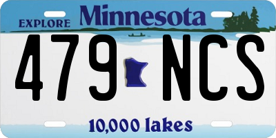 MN license plate 479NCS