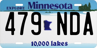 MN license plate 479NDA