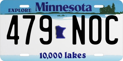 MN license plate 479NOC