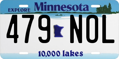 MN license plate 479NOL