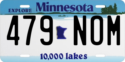 MN license plate 479NOM