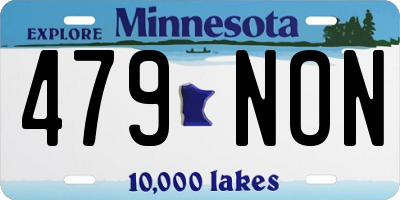 MN license plate 479NON