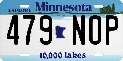 MN license plate 479NOP