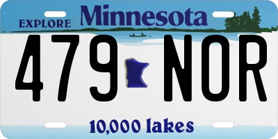 MN license plate 479NOR