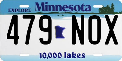 MN license plate 479NOX