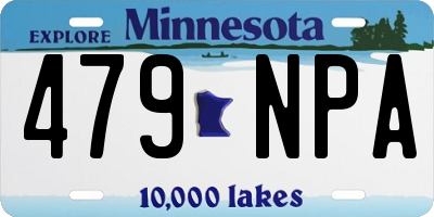 MN license plate 479NPA