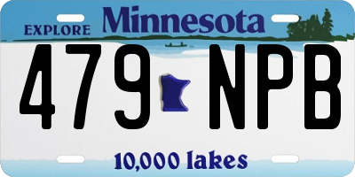 MN license plate 479NPB