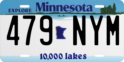 MN license plate 479NYM