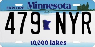 MN license plate 479NYR
