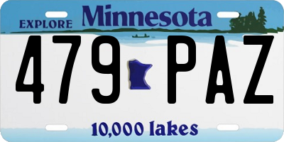 MN license plate 479PAZ