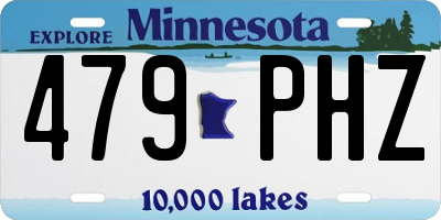 MN license plate 479PHZ