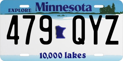 MN license plate 479QYZ