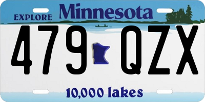MN license plate 479QZX