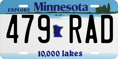 MN license plate 479RAD