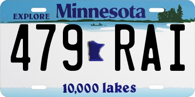 MN license plate 479RAI