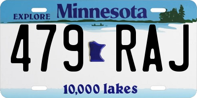 MN license plate 479RAJ