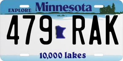 MN license plate 479RAK