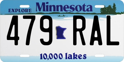 MN license plate 479RAL
